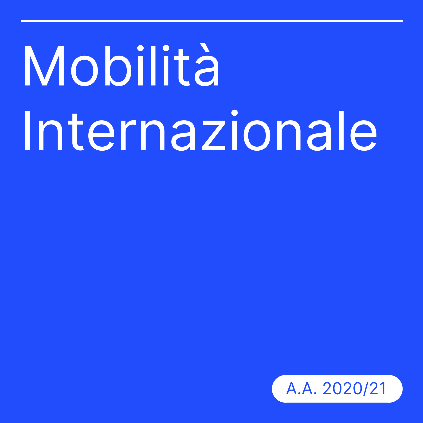 Mobilità internazionale a.a. 2020/21