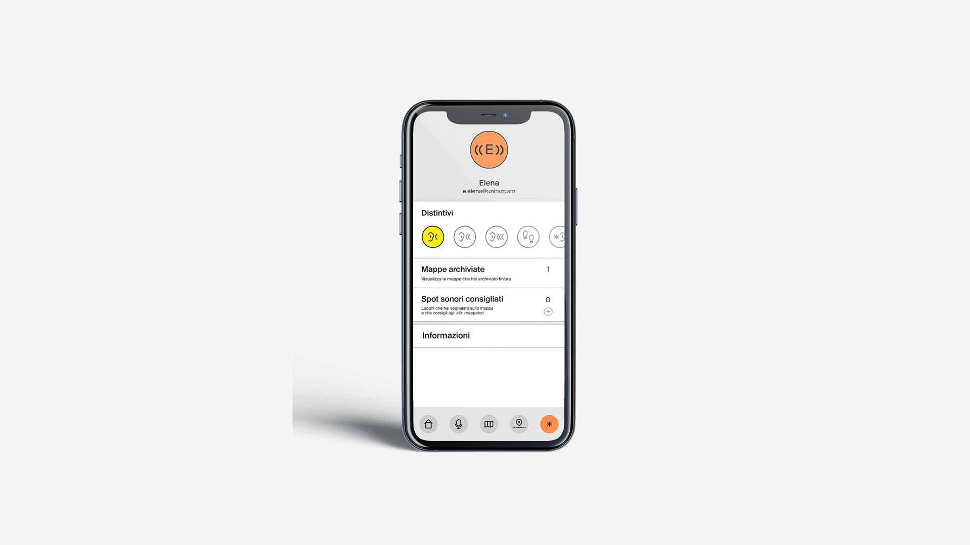 Schermata Profilo App Mappe Invisibili